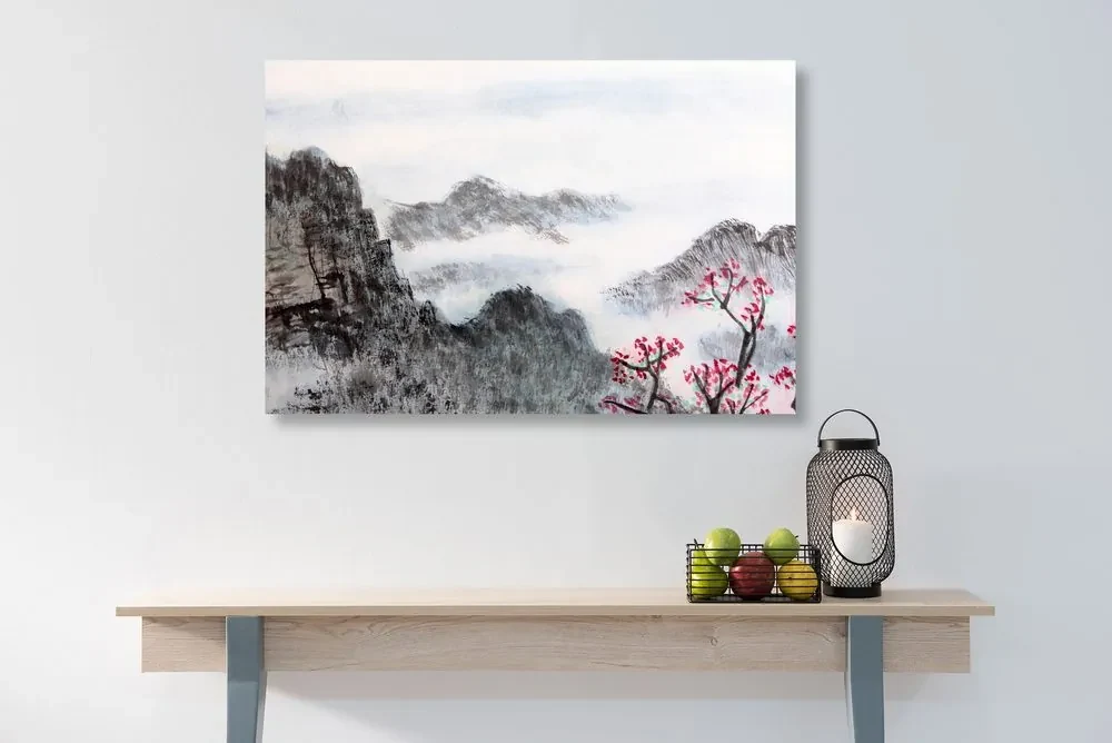 Tablou pictură tradițională chineză ale peisajului