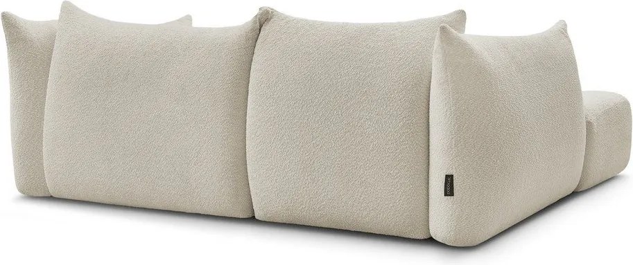 Colțar bej cu tapițerie din țesătură bouclé (cu colț pe partea stângă/cu șezlong) Azra – Bobochic Paris