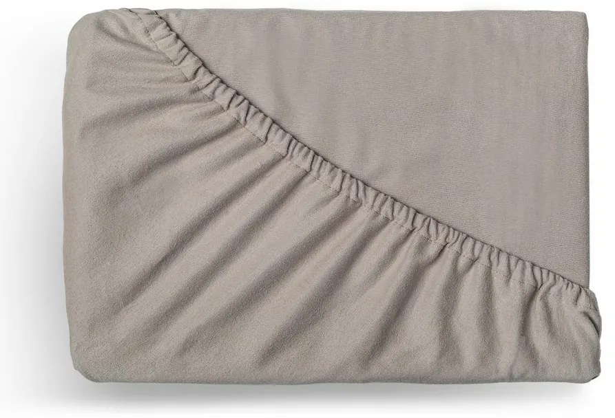 Kvalitex Cearșaf elastic din flanel bej, 90 x 200cm, 90 x 200 cm