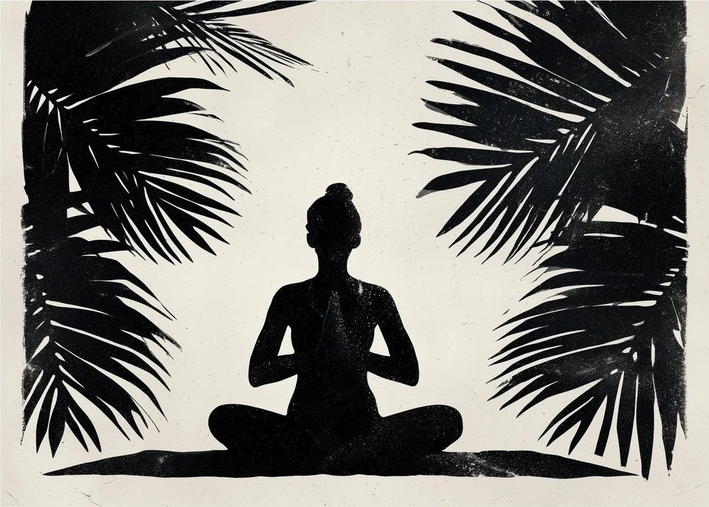 Tablou pe sticlă - Yoga (70x50 cm)