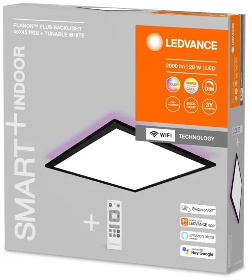 Panou LED RGBW dimabil SMART+ PLANON LED/28W/230V Wi-Fi Ledvance + telecomandă