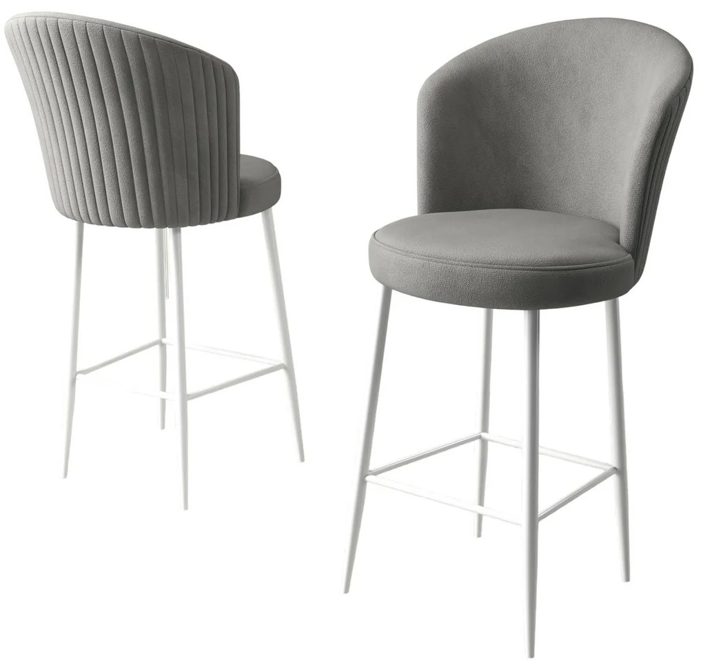 Set de scaune de bar Fora Grey and White, 4 buc.