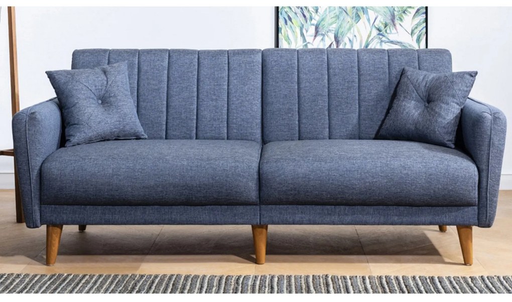 Canapea extensibilă cu 3 locuri Aqua-Dark Blue Albastru inchis