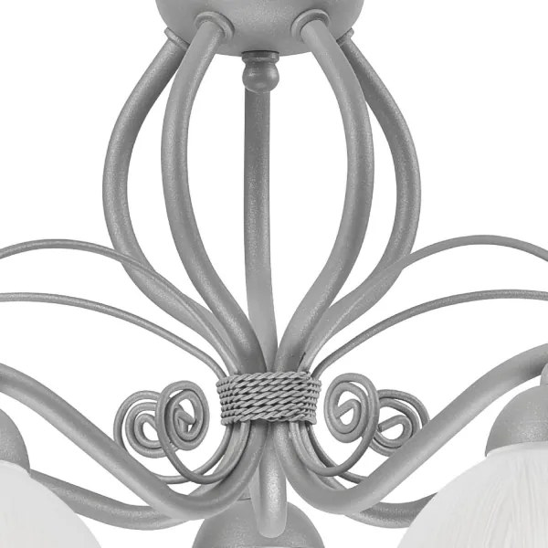 Candelabru cu lanț RETRO II, 5xE27/60W/230V, argintiu