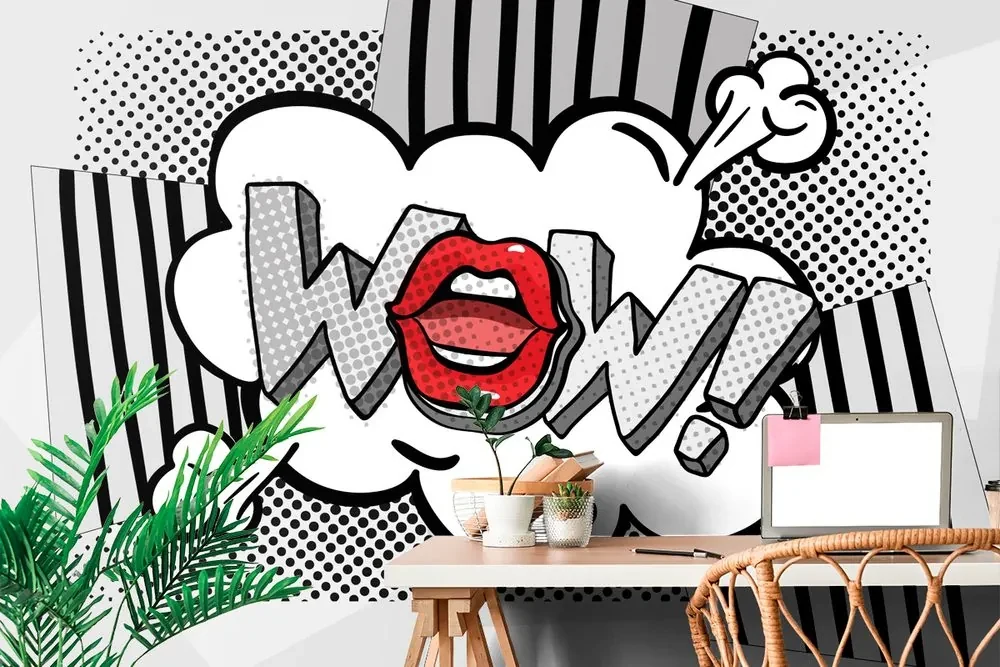 Tapet autoadeziv pop art gri elegante - WOW!