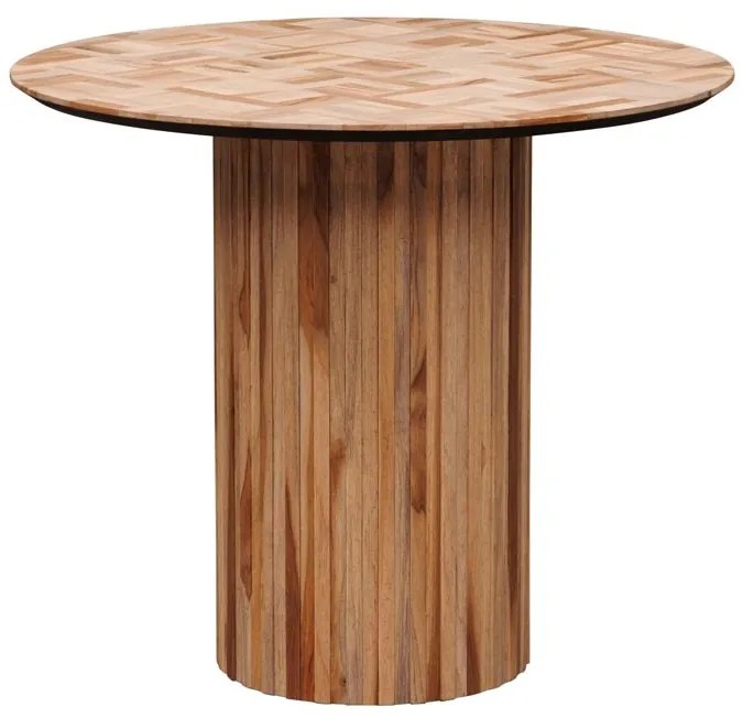 Masa rotunda, din lemn de tec reciclat, Alezan