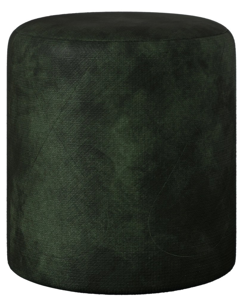 Taburet Tapitat Mali, Verde Inchis, Stofa, L 41 x l 41 x H 45 cm