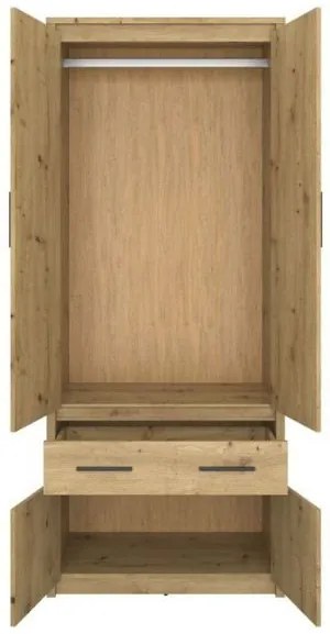 Dulap de haine Andra 4D1S/40 (Stejar artisan). 1052752