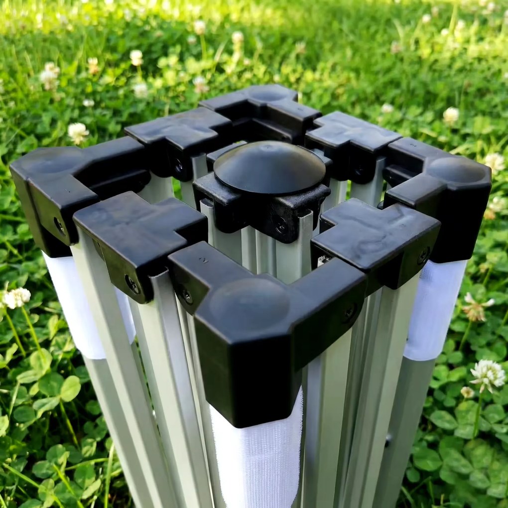 Foișor de grădină pliabil 3x3 m | Protecție UV/PVC premium | Construcție robustă BRIMO | Montaj rapid fără scule - fără pereți - Rosu