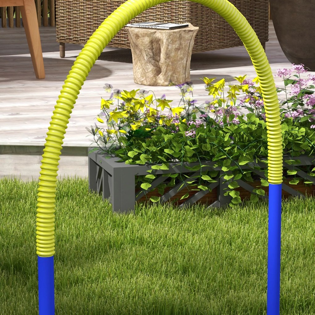 PawHut Set de Agilitate pentru Câini, Antrenament Câini, 4 arcuri, pentru începători, cu geantă de transport, albastru+galben, 88 x 64 x 95 cm | Aosom Romania