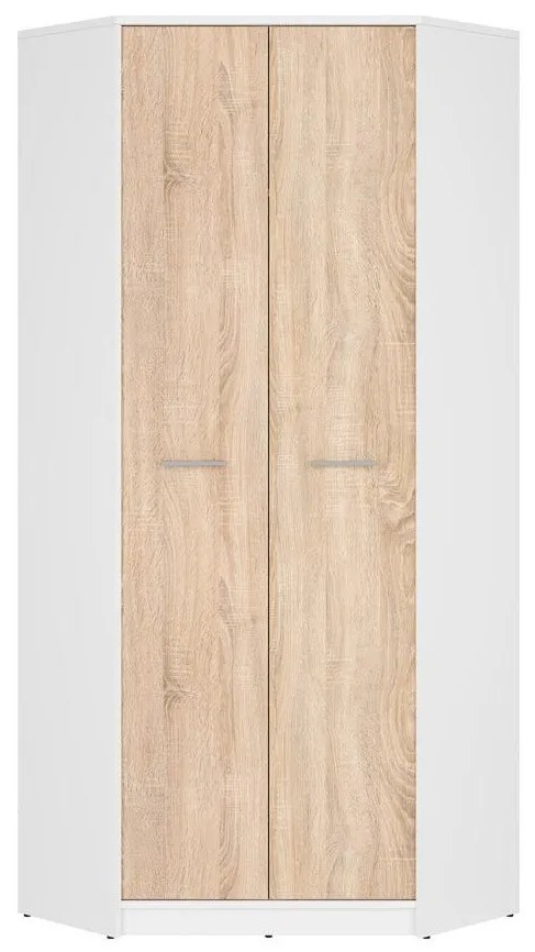 Dulap de haine de colț Nepo Plus 37 (alb + stejar sonoma) . Promo -31%. 1098446