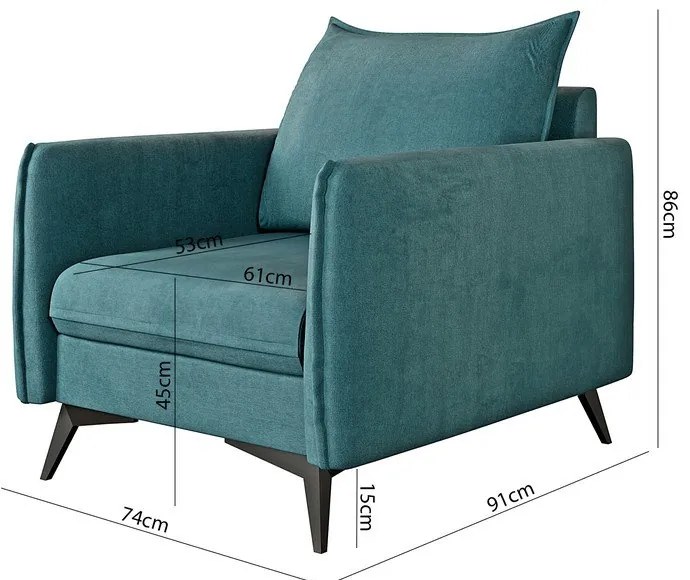 Fotoliu în culoarea petrolului Juli Bis – Ropez