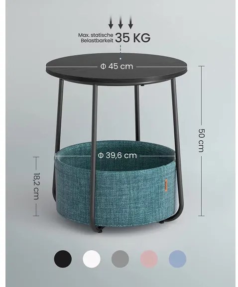 Masuta Rotunda Cu Spatiu De depozitare Isla Negru si Albastru