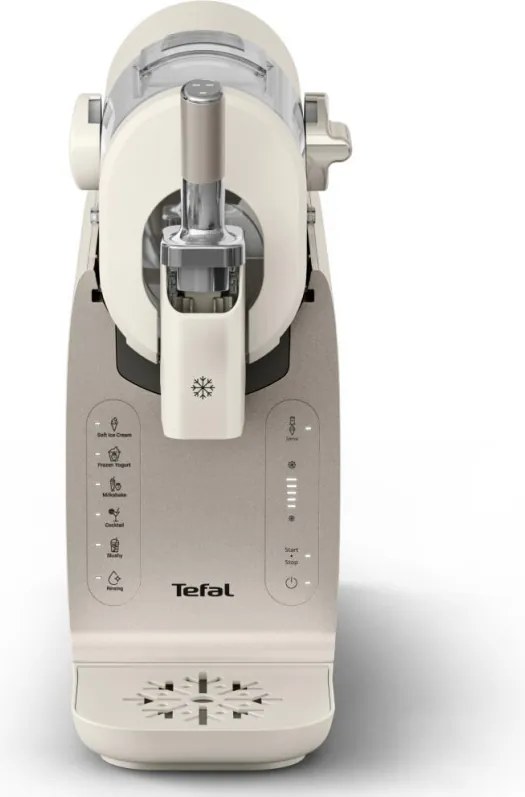 Aparat de inghetata 16in1 Tefal Freezi IG803AE0, 200 W, 1,4 l, 5 programe automate, Functionare silentioasa, Fara congelare prealabila, Alb/Argintiu