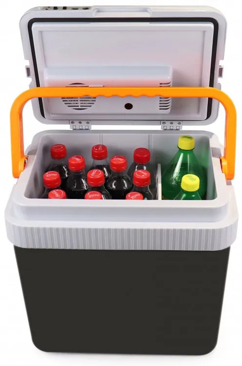 Lada frigorifica Oliver Voltz OV51448A24, 24 L, DC 12V/220-240V, Incalzire 50°C, Racire 13-18°C, Gri/Portocaliu