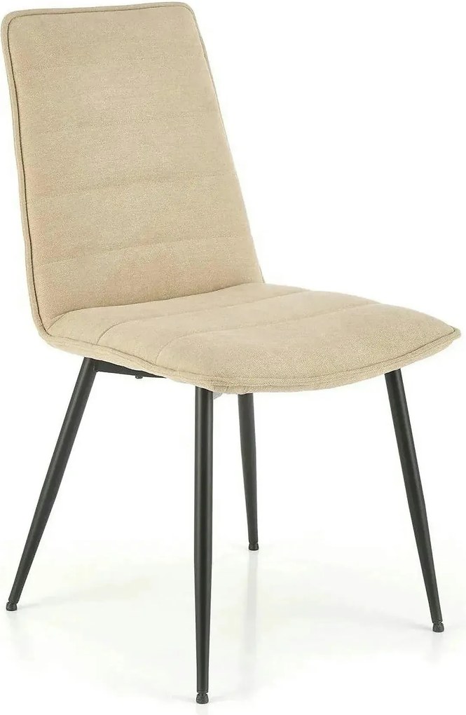 Scaun K493, bej/negru, stofa clasica/metal, 47x60x92 cm