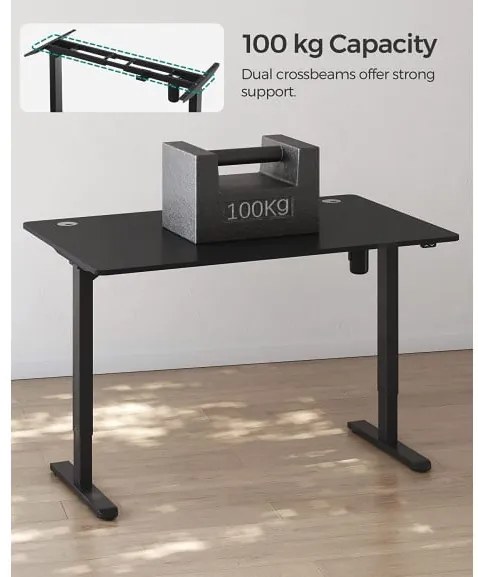 Birou Electric, Reglabil Pe Inaltime, Negru, 70 X 140 Cm