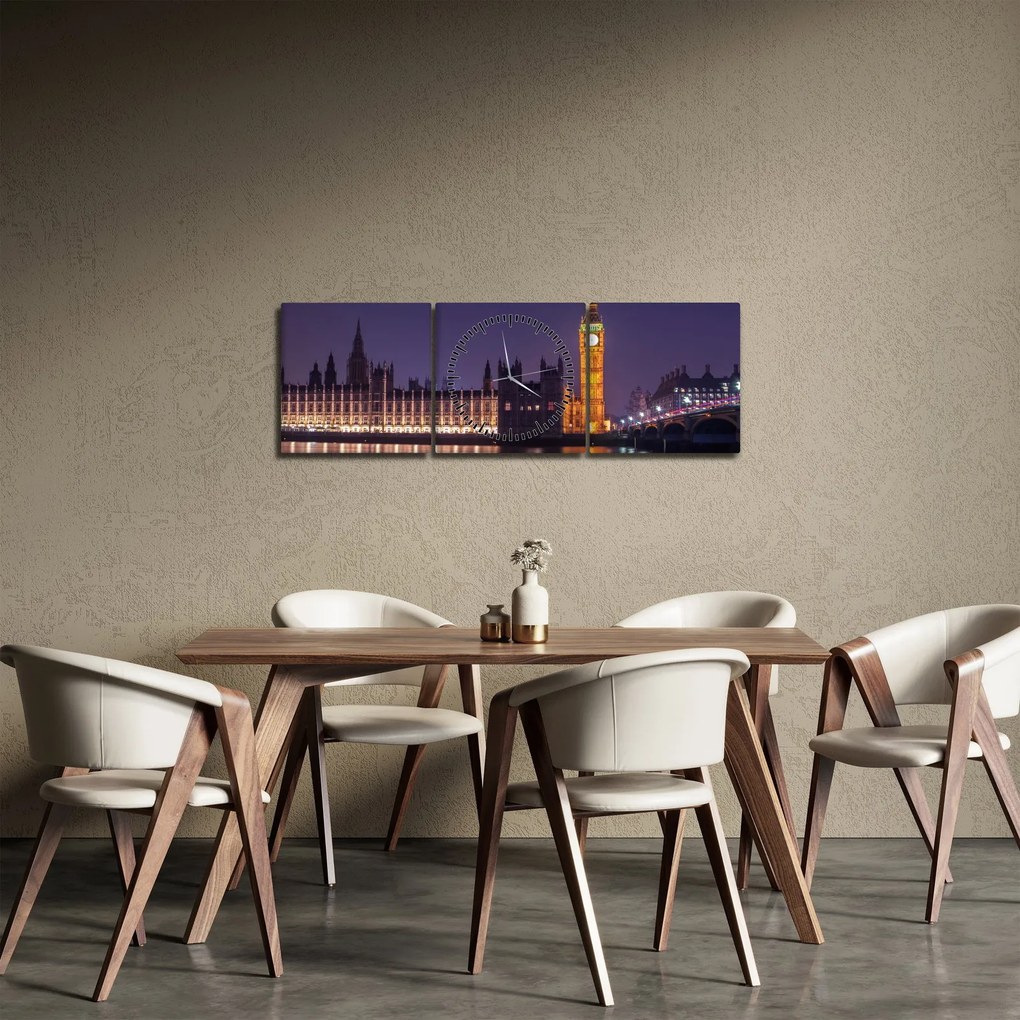 Tablou Londra (cu ceas) (90x30 cm)