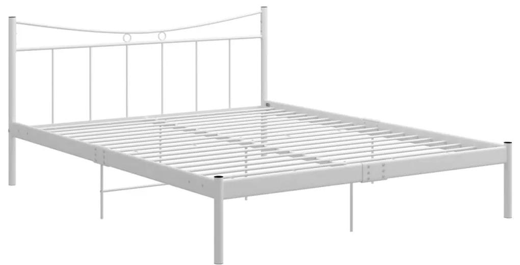 324802 vidaXL Cadru de pat, alb, 140x200 cm, metal