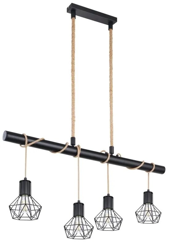 Lustra suspendata design industrial PRISKA negru