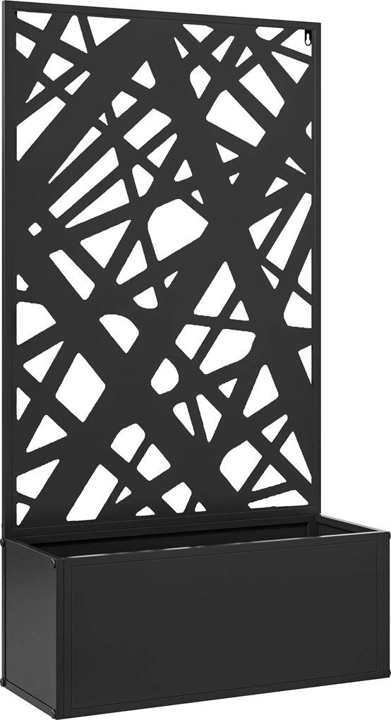 Outsunny Jardinieră cu Grilaj pentru Plante Cățărătoare din Metal, 61x23x113 cm, Negru | Aosom Romania
