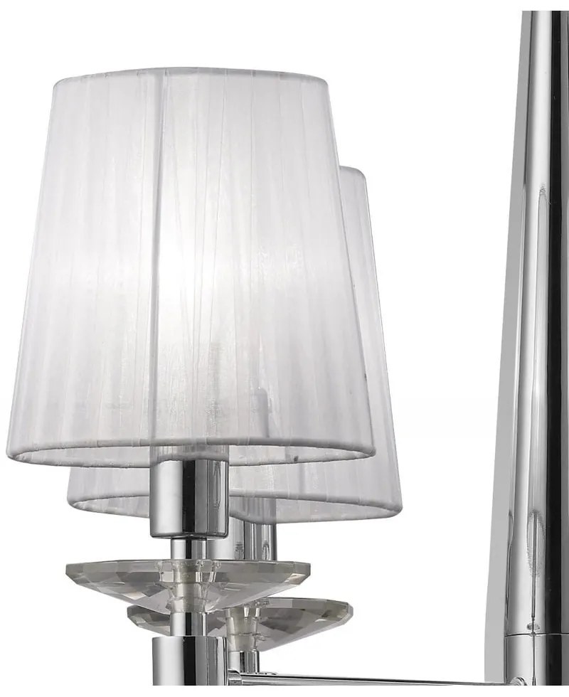 Candelabru elegant cu 4 brate Tiffany crom/ abajur alb