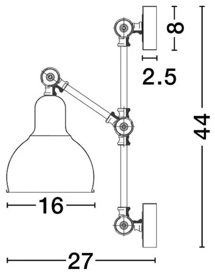 Aplica perete ajustabila industrial style Virgo NVL-9420850