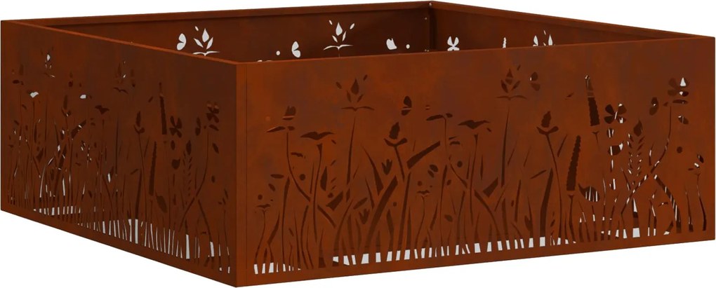 vidaXL Cuptor de foc Maro 80 x 80 x 30 cm Oțel rezistent de intemperii