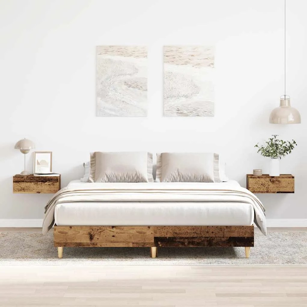 vidaXL Cadru de pat fără saltea Lemn vechi 140x200 cm Lemn prelucrat