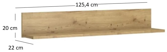 Poliță 130 cm Andra (Stejar artisan). 1052735