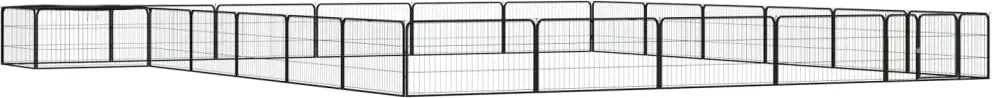 vidaXL Țarc câini 24 panouri negru 100x50 cm oțel vopsit electrostatic