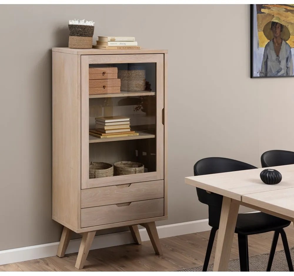 Vitrină în decor stejar 72x145 cm A-Line - Actona