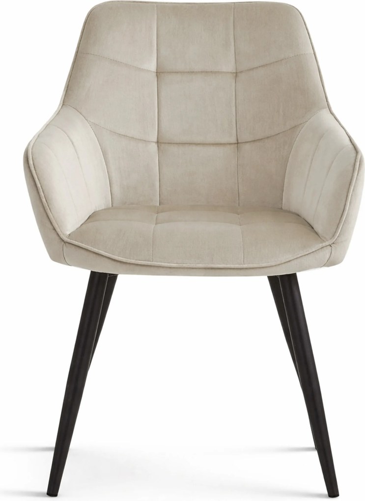 Scaun de masa VARSI VELVET cu picioare negre, bej