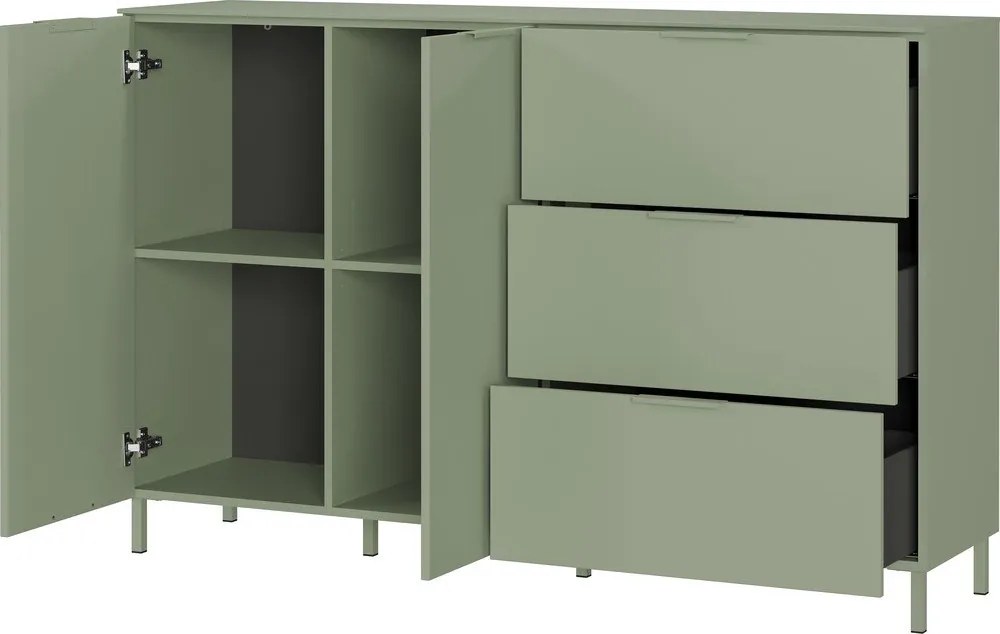 Comodă verde cu aspect mat 151x98x40 cm Savoca – Germania