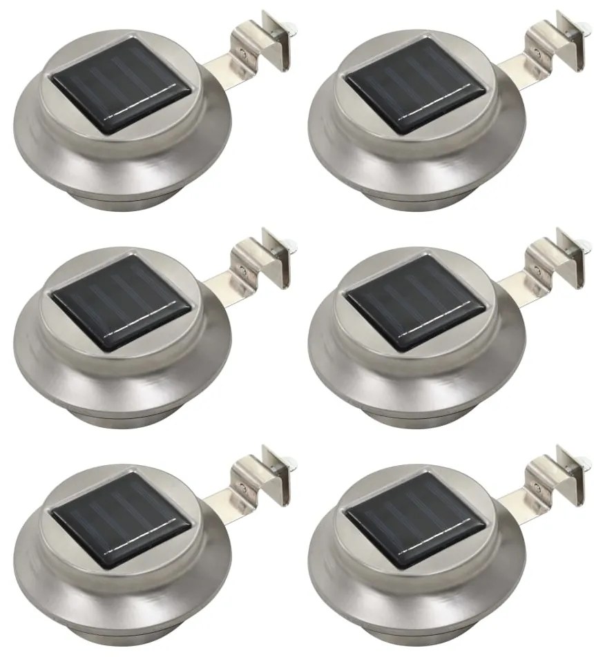 vidaXL Lămpi solare de exterior cu LED, 6 buc., alb, 12 cm, rotund