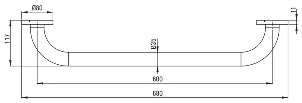 Bara de sustinere 60 cm Deante Vital crom lucios 600 mm