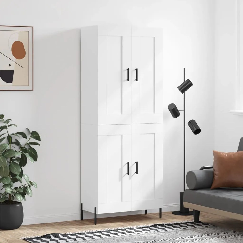 vidaXL Dulap înalt, alb, 69,5x34x180 cm, lemn compozit