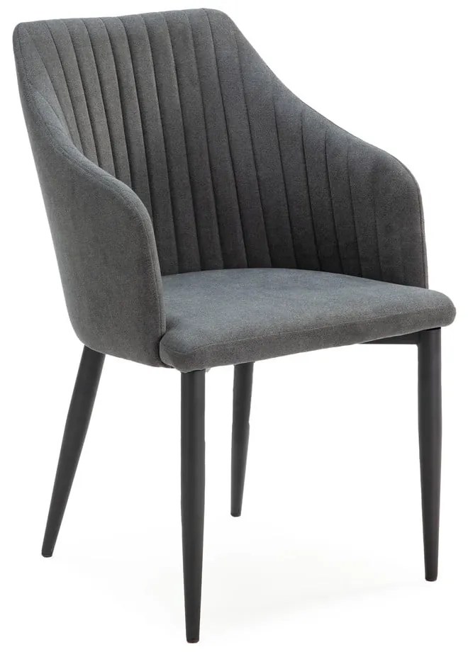 Set de scaune de sufragerie gri închis 2 buc. tapițat Nadi – Marckeric