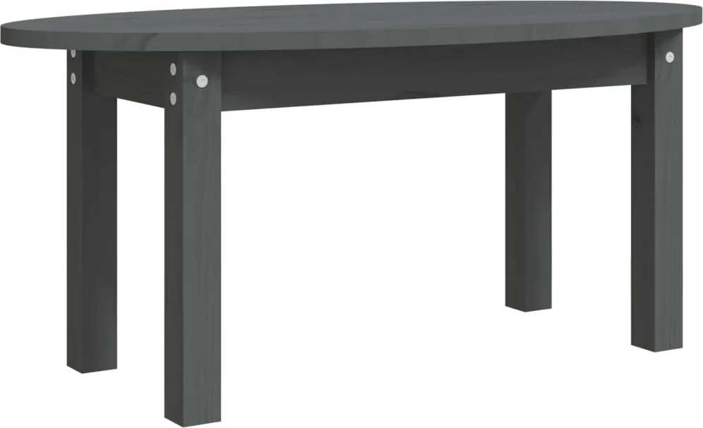 vidaXL Măsuță de cafea, gri, 80x40x35 cm, lemn masiv de pin