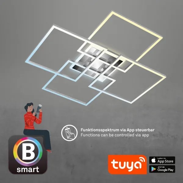 Lustră LED dimabilă aplicată FRAME LED/50W/230V Wi-Fi Tuya Brilo + telecomandă