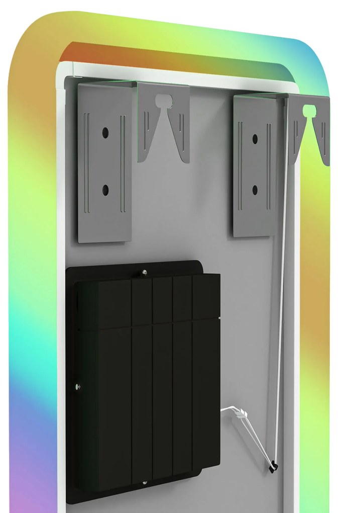 HOMCOM Oglindă de Corp Intreg cu Lumini LED 120x40 cm Oglindă de Perete cu Iluminare de 7 Culori RGB si Functie de Memorie | Aosom Romania