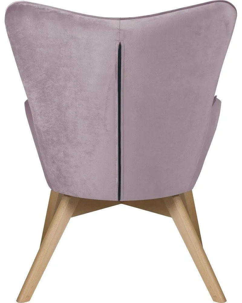 Fotoliu mov lavandă cu tapițerie din catifea Niko – Ropez