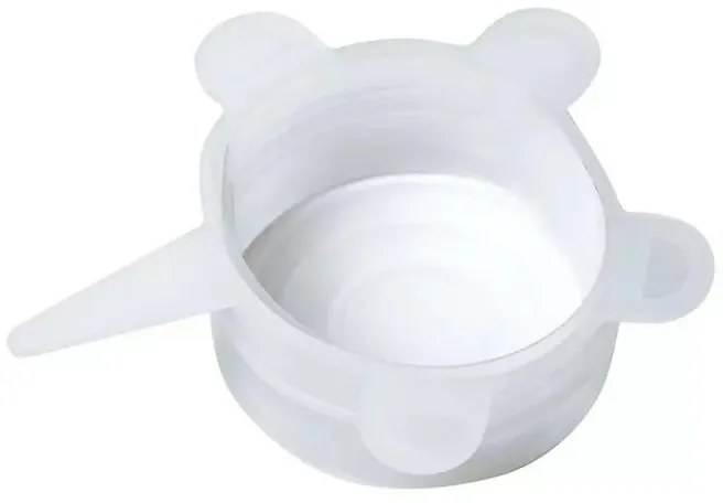 Set 6 capace din silicon Kinghoff KH 1902, -40 pana la 230°C, Etanse, Reutilizabile, Universale, Transparent