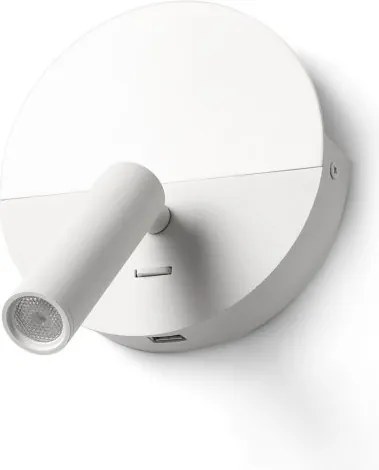 Aplica cu reader LED directionabil stil minimalist DUAS USB C alb