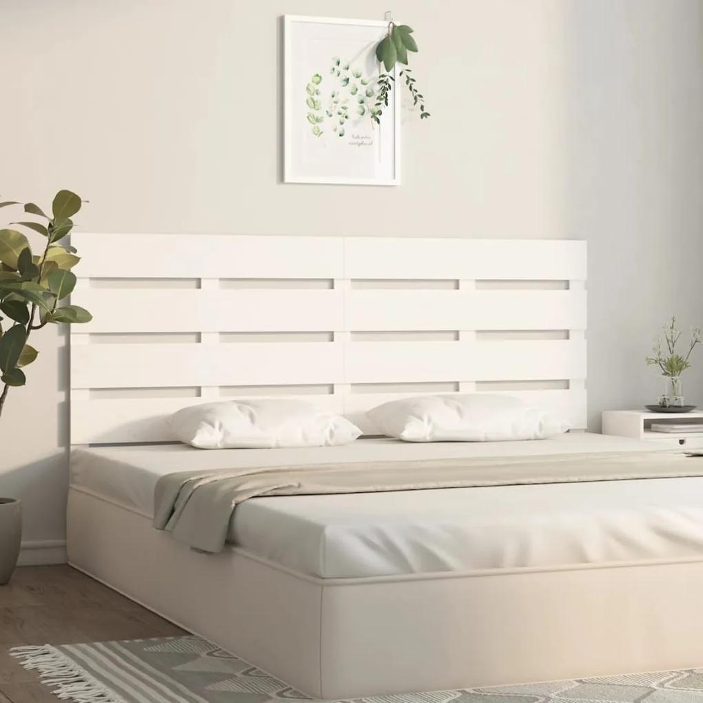 Tablie de pat, alb, 160x3x80 cm, lemn masiv de pin 1, Alb, 160 x 3 x 80 cm