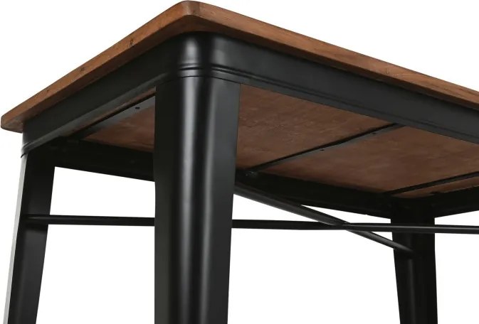 Masă înaltă tip bar cu structură metalică și blat maro , "Barme"