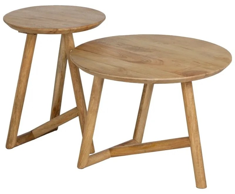 Măsuță de cafea în culoare naturală rotundă din lemn de mango ø 60 cm Mao – Ixia