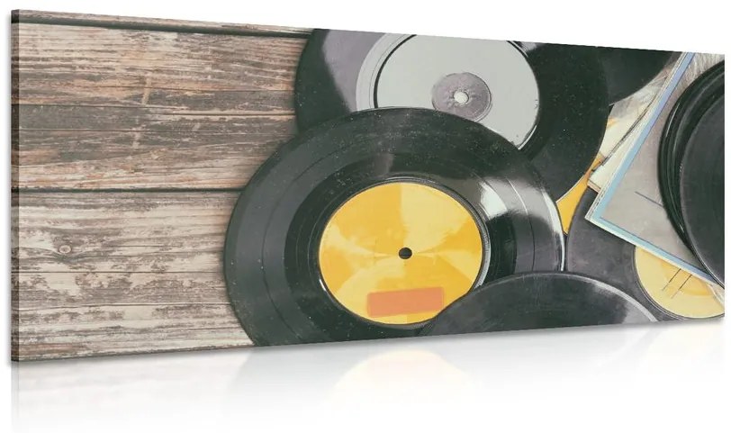 Tablou discuri vechi de gramofon