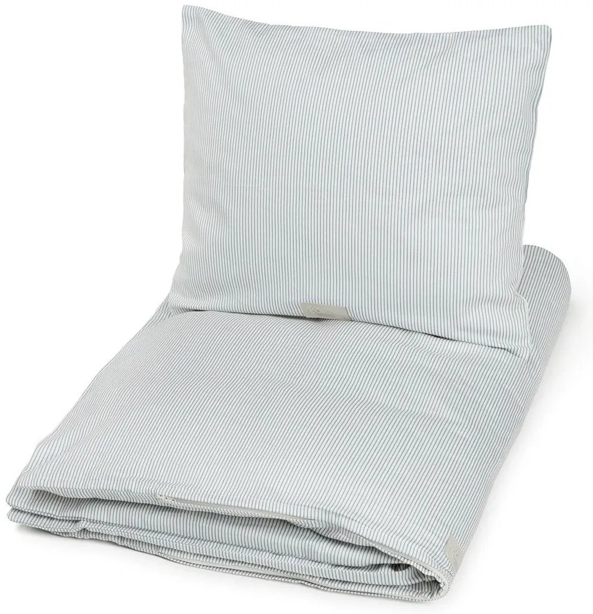 Lenjerie de pat pentru copii, albastru-deschis din bumbac organic pentru pat de o persoană 140x200 cm Classic Stripes Blue – Cam Cam Copenhagen
