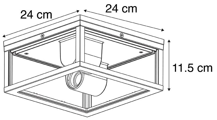 Plafoniera inteligentă neagră IP44 cu 2 lumini incluzând Wifi ST64 - Charlois